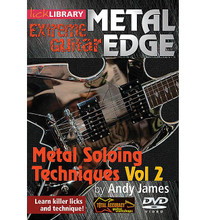 Metal Soloing Techniques, Volume 2. (Metal Edge: Extreme Guitar Series). By Andy James. For Guitar (Guitar). Lick Library. DVD. Lick Library #RDR0249. Published by Lick Library.

Learn killer metal soloing techniques with Andy James. Take your shredding to the next level as you learn the killer technique used on three tracks from Andys latest album! Increase your musical knowledge with an arsenal of licks and techniques including string skipping, sweep picking, tapping techniques, alternate picking, metal rhythm techniques and much more. Also includes three jam tracks. Andy James is a well respected guitarist and teacher whose influences include: Greg Howe * Paul Gilbert * Tony Macalpine * and Zakk Wylde. He is known for his blistering technique.
