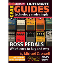 Boss Pedals - Which Ones to Buy and Why. (Ultimate Gear Guides - Technology Made Simple!). By Michael Casswell. For Guitar (Guitar). Lick Library. DVD. Lick Library #RDR0220. Published by Lick Library.

With the range of pedals available to a guitarist it is often difficult to work out which ones you need and why. This excellent DVD will take you through the parameters and sounds of some of the most widely used effects pedals on the market! The DVD is presented by Michael Casswell, a highly sought after freelance guitarist and producer. He has played and toured with many well known bands and artists as diverse as Brian May * Cozy Powell * and Ronan Keating. His playing can be heard on numerous film and TV soundtracks.