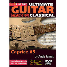 Shredding Classical - Caprice #5. (Ultimate Guitar Series). By Andy James. For Guitar (Guitar). Lick Library. DVD. Lick Library #RDR0174. Published by Lick Library.

Learn to play Paganini's Caprice #5 on electric guitar with Andy James. The 24 Caprices have often been hailed as some of the most challenging musical pieces ever written. We have taken this music and translated it to the electric guitar to provide a wealth of melody, harmony and killer guitar licks! Although not for the faint hearted, completing these pieces will not only make you a better player, but will also put you out there with some of the best technicians in the World. Andy James is a well respected guitarist and teacher whose influences include Greg Howe * Paul Gilbert * Tony Macalpine * and Zakk Wylde.