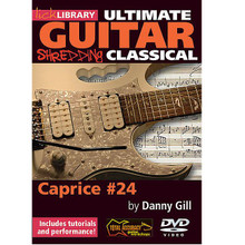 Shredding Classical - Caprice #24. (Ultimate Guitar Series). By Danny Gill. For Guitar (Guitar). Lick Library. DVD. Lick Library #RDR0175. Published by Lick Library.

Learn to play Paganini's Caprice #24 on electric guitar with Danny Gill. The 24 Caorices have often been hailed as some of the most challenging musical pieces ever written. We have taken this music and translated it to the electric guitar to provide a wealth of melody, harmony and killer guitar licks. Although not for the faint-hearted, completing these pieces will not only make you a better player, but will also put you out there with some of the best technicians in the world. Danny Gill is a former pupil of Joe Satriani and co-author of the Musicians Institute Rock Guitar series. His songs have appeared on TV shows including 'The Osbournes' and film sound tracks such as 'Insomnia' and 'Under Siege'.