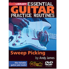 Sweep Picking. (Essential Guitar Practice Routines). By Andy James. For Guitar (Guitar). Lick Library. DVD. Lick Library #RDR0176. Published by Lick Library.

Expand and develop your sweep picking technique with Andy James. One of the most frequently asked questions in the field of guitar education is "What do I practice." This excellent DVD series provides lessons and pieces of music exclusively written for practicing essential guitar techniques. By combining the technique lessons with the music and learning the piece from start to finish, you will not only improve your ability, but also get a sense of achievement and fun from practicing. Andy James is a well-respected guitarist and teacher whose influences include Greg Howe * Paul Gilbert * Tony Macalpine * and Zakk Wylde. He is known for his blistering technique.