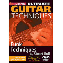Funk Techniques. (Ultimate Guitar Techniques Series). By Stuart Bull. For Guitar (Guitar). Lick Library. DVD. Lick Library #RDR0194. Published by Lick Library.

This superb DVD covers funk guitar styles of the greats, from James Brown to Earth Wind and Fire, Chic and many more. Right and left hand techniques are looked at in detail. The examples played and explained will give you the tools to play funk in many different situations whether it's pop, rock, or your own compositions. Understanding and playing the funk guitar style can add dynamics and spice to your playing. Backing tracks are provided along with played examples in the package so you can really dig in on this style... Enjoy. Stuart Bull has taught tens of thousands of guitarists worldwide through the award winning TOTAL ACCURACY guitar series.