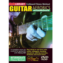 Guitar Aerobics - Intermediate. (Fretboard Fitness Workout). By Danny Gill. For Guitar (Guitar). Lick Library. DVD. Lick Library #RDR0042. Published by Lick Library.

A complete warm up routine for guitarists with Danny Gill. This Fretboard Fitness DVD will guide you through 3 complete warmup routines: the 10 minute, 20 minute, and 30 minute drill! Play along with Danny in real time as he coaches you through scales, arpeggios, bending, sequences, picking exercises, stretches and more! Once you have mastered the exercises, this DVD can become an important part of your daily practice routine, whether you are playing rock, blues, jazz, country or anything in between! Danny Gill is a former pupil of Joe Satriani, and co-author of the Musicians Institute Rock Lead Guitar series. His songs have appeared on numerous TV shows including 'The Osbournes' as well as motion picture soundtracks such as 'Insomnia' and 'Under Siege'.