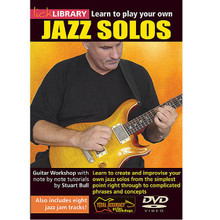Learn to Play Your Own Jazz Solos by Stuart Bull. For Guitar (Guitar). Lick Library. DVD. Lick Library #RDR0016. Published by Lick Library.

This superb DVD helps you create your own jazz solos from the simplest point through to advanced phrases and concepts, inspiring you to take your existing ideas and develop them into something fresh and exciting. Eight jam tracks included! This DVD is presented by Stuart Bull who has taught tens of thousands of guitarists worldwide through the award winning TOTAL ACCURACY guitar series. He has made numerous TV appearances on the the Musicians Channel's Advanced Guitar programmes as well as working with major artists from the world of rock and pop.