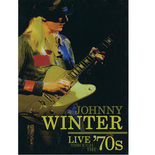 Johnny Winter - Live Through the '70s by Johnny Winter. Live/DVD. DVD. MVD #MVDV4755. Published by MVD.

This DVD contains an incredible collection of official archival footage from the '70s, including performances from Danish TV's “Gladsaxe Teen Club” (Denmark 1970), the Royal Albert Hall in London (1970), the Beat Club in Bremen, Germany (1970), Don Kirshner's Rock Concert – Palace Theater in Waterbury, CT (1973), Soundstage – Blues Summit in Chicago, IL (1974), and Rockpalast in Germany (1979). Intermixed with the live content is interview footage at Detroit Tubeworks in Detroit, MI (1970). It's the definitive document of Johnny's career in the '70s. 1 hour, 51 minutes.

Songs include:Frankenstein • Be Careful of the Fool • Drop the Bomb • Johnny B. Goode • Talk to Your Daughter • Tell the Truth • Mean Town Blues • Rock and Roll Hootchie Koo • Stone County •

Walking Through the Park • Boney Maroney • Walking by Myself • Mississippi Blues • Suzie Q.