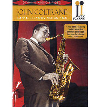John Coltrane - Live in '60, '61 and '65 by John Coltrane. Live/DVD. DVD. Jazz Icons #2119007. Published by Jazz Icons.

Jazz Icons: John Coltrane provides an epic 95-minute overview of a true giant of 20th-century music. Three separate shows reveal Coltrane's ascending creative arc from hard bop innovator as a member of the Miles Davis Quartet in 1960 to consummate bandleader in 1961 to unrivalled jazz visionary in 1965. This DVD not only features Trane's classic quartet with Elvin Jones (drums), Jimmy Garrison (bass) and McCoy Tyner (piano), but also spotlights him onstage with other jazz legends including Stan Getz, Eric Dolphy and Oscar Peterson. Includes mind-blowing versions of his signature tunes “My Favorite Things” and “Impressions.” Features: 24-page booklet; liner notes by Ashley Kahn; foreword by Michael Cuscuna; cover photo by Chuck Stewart; booklet photos by Roger Kasparian, William “PoPsie” Randolph, Lee Tanner, Hans E. Hael, Ed Van Der Elsken, K. Abe; memorabilia collage; and much more. 90 minutes.