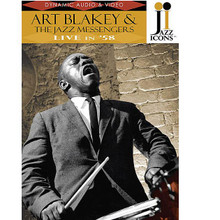 Jazz Icons: Art Blakey & The Jazz Messengers, Live in '58 by Art Blakey. Live/DVD. DVD. Reelin' In The Years Productions #DVWWJIAB. Published by Reelin' In The Years Productions.

Jazz Icons: Art Blakey & The Jazz Messengers features what many consider to be one of the finest line-ups in the history of jazz – Art Blakey (Drums), Bobby Timmons (Piano), Jymie Merritt (Bass), Benny Golson (Sax) and the legendary trumpet player, Lee Morgan. Lost for nearly 50 years, this historic 55-minute concert, filmed in Belgium in 1958, one month to the day after they recorded their masterpiece Moanin', is the only known visual document of this influential band who were together for only six months. 55 minutes.