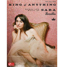 King of Anything by Sara Bareilles. For Piano/Vocal/Guitar. Piano Vocal. 12 pages. Published by Cherry Lane Music.

This sheet music features an arrangement for piano and voice with guitar chord frames, with the melody presented in the right hand of the piano part, as well as in the vocal line.