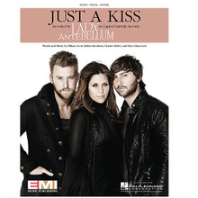 Just a Kiss by Lady Antebellum. For Piano/Vocal/Guitar. Piano Vocal. 8 pages. Published by Hal Leonard.

This sheet music features an arrangement for piano and voice with guitar chord frames, with the melody presented in the right hand of the piano part, as well as in the vocal line.