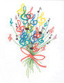 Bouquet G-Clefs Note Card (8 Pack)