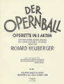 Der Opernball Operette In 3 Akten