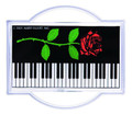 Coaster Music Clear Plastic - Keyboard with Rose