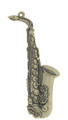 Alto Sax Antique Brass Keychain