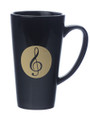 Latte Mug G-Clef Black - 16 oz.