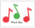 8th Note Christmas Thank You Card - 8/Pack 4 x 5