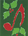 8th Note w/Holly Christmas Card - 8/Pack 4 x 5