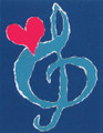 G-Clef and Heart Music Note Card (8 Pack)