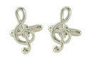 G-Clef Cuff Links - Silver