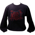 Drum Set Sweatshirt - Black/Red - Medium