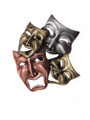 Comedy Tragedy Masks Brooch (2-1/4" x 2-1/16")
