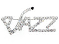 Fancy Jazz Rhinestone Brooch - Silver