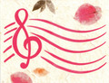 G-Clef w/Petals Music Note Card