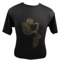 T-SHIRT EMBOSSED SAX BLACK/GOLD - EXTRA EXTRA LARGE