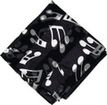 Scarf Clef/Notes 42" X 42" - White and Black