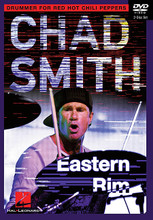 Chad Smith - Eastern Rim by Chad Smith. For Drums. Instructional/Drum/DVD. DVD. Published by Hal Leonard.

Chad Smith – Eastern Rim is a jam-packed 2-DVD set that includes performance footage, insightful drum clinic material, touring diaries, and interviews with the Red Hot Chili Peppers drummer himself. Features include:

Drum Clinics: Chad demonstrates his power and skill in clinics filmed in Australia and Japan. These clinics offer multi-camera angles (including overhead and foot-cam!) and show Chad playing with original recordings from Stadium Arcadium as well as classic rock songs like “Rock 'n' Roll” and “Moby Dick,” made famous by Led Zeppelin.

Performances: In addition to rare, behind-the-scenes views of a Red Hot Chili Peppers concert, this DVD captures an explosive 30-minute improv live from Federation Square in Melbourne. Chad and his bandmates surprise the crowd by turning a scheduled drum clinic into a full-fledged jam!

Interviews: Exclusive to this DVD, Chad discusses his influences and inspirations. He offers unique insight into a rock drummer's life, sharing anecdotes from life on the road.

Early Works/Bonus Material: Pulled from Chad's personal archives are videos and audio snippets of performances before he joined the Peppers, as well as recent side projects showcasing his versatility and adventurous spirit.

Also appearing: Glenn Hughes (formerly of Deep Purple), Flea, John, Anthony, and the Red Hot Chili Pepper family.

Running times: Disc 1: 1 hour, 30 minutes • Disc 2: 1 hour, 45 minutes (with 12 audio excerpts).