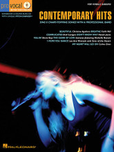 Contemporary Hits. (Pro Vocal Women's Edition Volume 3). By Various. For Vocal. Pro Vocal. Play Along, Karaoke. Softcover with Karaoke CD. 32 pages. Published by Hal Leonard.

Whether you're a karaoke singer or preparing for an audition, the Pro Vocal series is for you. The book contains the lyrics, melody and chord symbols for eight hit songs. The CD contains demos for listening, and separate backing tracks so you can sing along. The CD is playable on any CD player, but it is also enhanced so that PC and Mac computer users can adjust the recording to any pitch without changing the tempo! This innovative feature allows singers to transpose songs to any key to suit their voice type. Perfect for home rehearsal, parties, auditions, corporate events, and gigs without a backup band. This volume includes 8 of today's top hits: Beautiful (Christina Aguilera) • Breathe (Faith Hill) • Complicated (Avril Lavigne) • Don't Know Why (Norah Jones) • Fallin' (Alicia Keys) • The Game of Love (Santana feat. Michelle Branch) • I Hope You Dance (Lee Ann Womack with Sons of the Desert) • My Heart Will Go On (Celine Dion).