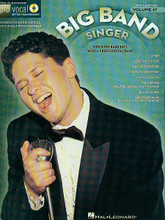 The Big Band Singer. (Pro Vocal Men's Edition Volume 47). By Various. For Voice. Pro Vocal. Play Along, Karaoke. Softcover with Karaoke CD. 32 pages. Published by Hal Leonard.

Whether you're a karaoke singer or preparing for an audition, the Pro Vocal series is for you. The book contains the lyrics, melody, and chord symbols for eight hit songs. The CD contains demos for listening and separate backing tracks so you can sing along. The CD is playable on any CD, but it is also enhanced for PC and Mac computer users so you can adjust the recording to any pitch without changing the tempo! Perfect for home rehearsal, parties, auditions, corporate events, and gigs without a backup band. This volume includes 8 favorites: Always • The Birth of the Blues • I Can't Stop Loving You • It Never Entered My Mind • Love Me or Leave Me • This Is All I Ask (Beautiful Girls Walk a Little Slower) • This Love of Mine • When You're Smiling (The Whole World Smiles with You).