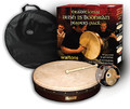 Plain Bodhran (15 inch Bodhran). For Bodhran Drum. Waltons Irish Music Instrument. Hal Leonard #WMP1900-415. Published by Hal Leonard.

Bodhrán gift packs include everything the beginning player needs to get started! First and foremost, a standard bodhran, handcrafted from the finest wood with a head made from real goatskin is included, along with a hardwood beater and carrying case. In addition, the Absolute Beginners: Bodhrán instructional DVD by Conor Long (HL.634001) is provided, plus bodhrán care cream (HL.634007) to keep your bodhrán in peak condition!