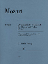 Wolfgang Amadeus Mozart - Wunderkind Sonatas, Volume 1, K. 6-9. (for Piano and Violin). By Wolfgang Amadeus Mozart (1756-1791). Edited by Wolf-Dieter Seiffert. For Violin. Henle Music Folios. Softcover. G. Henle #HN1077. Published by G. Henle.

Wolfgang Amadeus and his sister Maria Anna were admired as being prodigies. The piano sonatas “with violin accompaniment” K. 6-9 were composed in Paris in 1763.