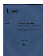 2 Concert Studies (Piano Solo). By Franz Liszt (1811-1886). Edited by Maria Eckhardt. For Piano. Piano (Harpsichord), 2-hands. Henle Music Folios. Pages: XI and 20. SMP Level 10 (Advanced). Softcover. 28 pages. G. Henle #HN479. Published by G. Henle.

About SMP Level 10 (Advanced) 

Very advanced level, very difficult note reading, frequent time signature changes, virtuosic level technical facility needed.

Song List:

    Waldesrauschen (Piano Solo) Performed by Franz Liszt
    Gnomenreigen (Piano Solo) Performed by Franz Liszt