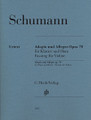 Adagio and Allegro, Op. 70 (Edition for Violin and Piano With Marked and Unmarked String Part). By Robert Schumann. Edited by Ernst Herttrich. For Violin, Piano Accompaniment. Henle Music Folios. Book only. G. Henle #HN1025. Published by G. Henle.

In 1849, Schumann turned to a new genre: works for piano and an accompanying instrument. The first works he composed were the Fantasy Pieces for piano and clarinet opus 73, immediately followed by opus 70. Schumann drew his publisher's attention to the “brilliant allegro,” whose solo part is so virtuosic that opus 70 is one of the showpieces for horn players even today. Schumann also created a part for violin.