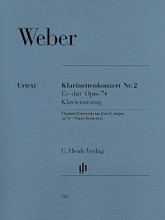 Clarinet Concerto No. 2 in E-Flat Major, Op. 74 (for Clarinet & Piano Reduction with Urtext and B). By Carl Maria von Weber (1786-1826). Edited by Johannes Umbreit and Norbert Gertsch. For Clarinet, Piano. Clarinet. Henle Music Folios. Pages: Score= VII and 42 * 2 Clar. in B-flat Parts (one by Baermann) = 11 each. Softcover. 72 pages. G. Henle #HN732. Published by G. Henle.

Now the Concertino and the First Clarinet Concerto are about to be followed by Weber's Second Concerto in E-flat major, edited by Norbert Gertsch. Once again, the piano reduction contrasts the original solo part with the widely known version by Carl Bärmann (both parts are separately enclosed). The accompanying preface offers a detailed explanation of the importance of both versions and how they interrelate.