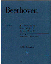 Clarinet Trios B Flat Major Op. 11 and E Flat Major Op. 38 (for Piano, Clarinet (or Violin) and Violoncello). By Ludwig van Beethoven (1770-1827). Edited by Friedhelm Klugmann. For Cello, Piano, Violin, Piano Trio. Chamber Music with Winds. Henle Music Folios. Pages: Score = 68 * Vl Part = 13 * Cl B Part = 14 * Vc Part = 15. Softcover. 128 pages. G. Henle #HN342. Published by G. Henle.

Song List:

    Clarinet Trio For Piano, Clarinet (Or Violin) And Violoncello, E Flat Major, Op. 38 (Chamber Music With Winds) Performed by Ludwig Van Beethoven
    Clarinet Trio For Piano, Clarinet (Or Violin) And Violoncello, B Flat Major, Op. 11 (Chamber Music With Winds) Performed by Ludwig Van Beethoven