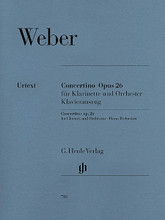 Concertino, Op. 26 (for Clarinet & Piano Reduction with Urtext and B). By Carl Maria von Weber (1786-1826). Edited by Johannes Umbreit and Norbert Gertsch. For Clarinet, Piano. Clarinet. Henle Music Folios. Pages: Score = VIII and 18 * Cl Part = 4 * Cl Part by C. Baermann = 5. Softcover. 36 pages. G. Henle #HN718. Published by G. Henle.

This “hit” is even popular among learners! Now it opens Henle's new series of Weber's works for clarinet and orchestra in piano reduction. This edition includes two separate parts: the urtext of Weber's version, and the widely known version by Carl Bärmann.