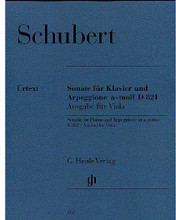 Sonata for Piano and Arpeggione A Minor D 821 (Op. Posth.) (Viola and Piano). By Franz Schubert (1797-1828). Edited by Wolf-Dieter Seiffert. For Piano, Viola. Viola. Henle Music Folios. Pages: Score = V and 37 * Va Part = 11. Softcover. 56 pages. G. Henle #HN612. Published by G. Henle.