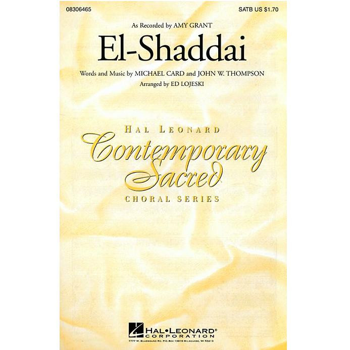 El Shaddai Satb By Amy Grant Audubon Strings Llc