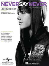 Never Say Never. ((from The Karate Kid)). By Jaden Smith and Justin Bieber. For Piano/Vocal/Guitar. Piano Vocal. 12 pages. Published by Hal Leonard.

This sheet music features an arrangement for piano and voice with guitar chord frames, with the melody presented in the right hand of the piano part as well as in the vocal line.