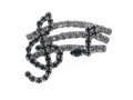 G-Clef/16th Rhinestone Brooch - Silver