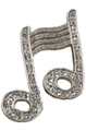 Music Note Rhinestone Brooch