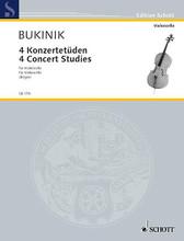 4 Concert Studies. (Violoncello Solo). By Mikhail Bukinik. For Cello. Cello-Bibliothek (Cello Library). Book only. 24 pages. Schott Music #CB179. Published by Schott Music.

Fitting the violoncello like a glove, the concert études by the Russian composer Mikhail Bukinik (1872-1947) are also suited for concert performances. The études are compulsory pieces at the International Cello Competition in Markneukirchen in May 2005.