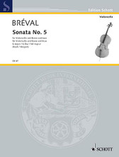 Sonata No. 5 in G Major. (Cello and Piano). By Jean Baptiste Breval and Jean Baptiste Br. For Cello. Cello-Bibliothek (Cello Library). 32 pages. Schott Music #CB67. Published by Schott Music.