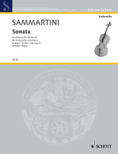 Sonata in G Major (Violoncello and Piano). By Giovanni Battista Sammartini (1700-1775). Arranged by Alfred Moffat. For Cello, Piano. Cello-Bibliothek (Cello Library). 16 pages. Schott Music #CB55. Published by Schott Music.