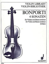4 Sonatas, Op. 12. (for Violin and Basso Continuo). By Francesco Antonio Bonporti (1672-1749). For Violin, Basso Continuo. Violin-Bibliothek (Violin Library). 86 pages. Schott Music #VLB81. Published by Schott Music.