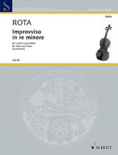 Improviso in D Minor. (for Violin and Piano). By Nino Rota (1911-1979). For Piano, Violin. Violin-Bibliothek (Violin Library). 12 pages. Schott Music #VLB95. Published by Schott Music.

Rota developed this quite spectacular, short chamber music work from the music he composed for the film 'Amanti senza amore (1947). The piece has been recorded for Teldec by Gidon Kremer And Oleg Maisenberg.