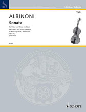Sonata in G Minor, Op.6/2. (for Violin and Basso Continuo). By Tomaso Giovanni Albinoni (1671-1751). For Violin, Basso Continuo, Piano Accompaniment. Violin-Bibliothek (Violin Library). 20 pages. Schott Music #VLB2. Published by Schott Music.