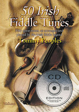 50 Irish Fiddle Tunes. For Fiddle (IRISH FIDDLE). Waltons Irish Music Books. Book with CD. 30 pages. Hal Leonard #WM1370CD. Published by Hal Leonard.

Fifty choice tunes, as arranged and played by one of the all-time greats of Irish traditional fiddling, Tommy Peoples.

Tommy Peoples was born in Letterkenny, Co. Donegal, and grew up in Killycally, St. Johnston, Co. Donegal. He learned partly from his father but started lessons with his cousin Joe Cassidy at the age of seven. Peoples developed his own techniques of bowing from early in his playing career and is one of the most inventive and imaginative of traditional fiddlers. A move to Dublin led to his involvement in the foundation of The Green Linnet CéilI Band and, in 1974, to a brief spell with the group 1691. Soon after, he joined the legendary Bothy Band, with which he recorded an album in 1975. In the late 1970s he played for a time with the Kilfenora Céili Band but was always happier in small sessions rather than stage performances. One of the most memorable traditional albums of this period is Matt Molloy, Paid Brady, Tommy Peoples (1978), notable for the great passion and energy of all three players' performances. Peoples has released a number of solo albums, including The High Part of the Road (1979), on which he was accompanied by Paul Brady. Throughout the 1980s and '90s he played small sessions, many of them around Co. Clare. The Quiet Glen/An Gleann Giiiin was released in 1998, with Aiph Duggan on guitar, and has strengthened Peoples' standing as one of the all-time greats of Irish traditional fiddling.